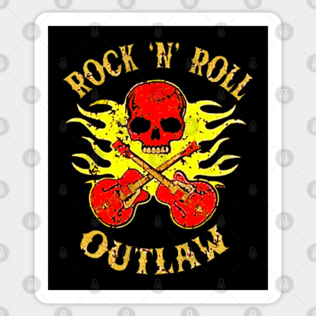 Rock 'n' Roll Outlaw (Colour 3) Sticker by CosmicAngerDesign